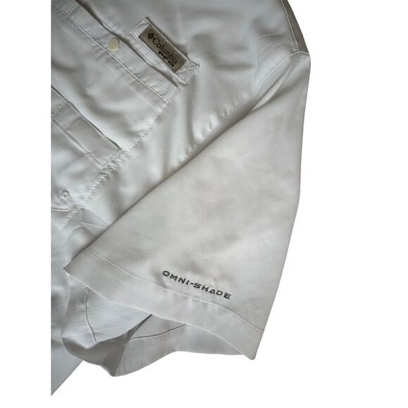Columbia Mens Size XL PFG White Short Sleeve Vented Button Down Fishing Shirt - Picture 10 of 14
